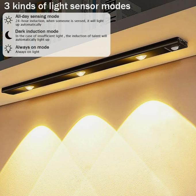 Slim Product-LED PIR Motion Sensor Cabinet Light (USB Rechargeable)